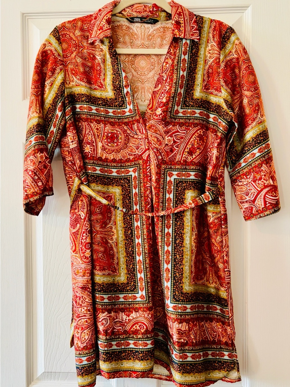 Zara Burnt Orange Paisley Blouse